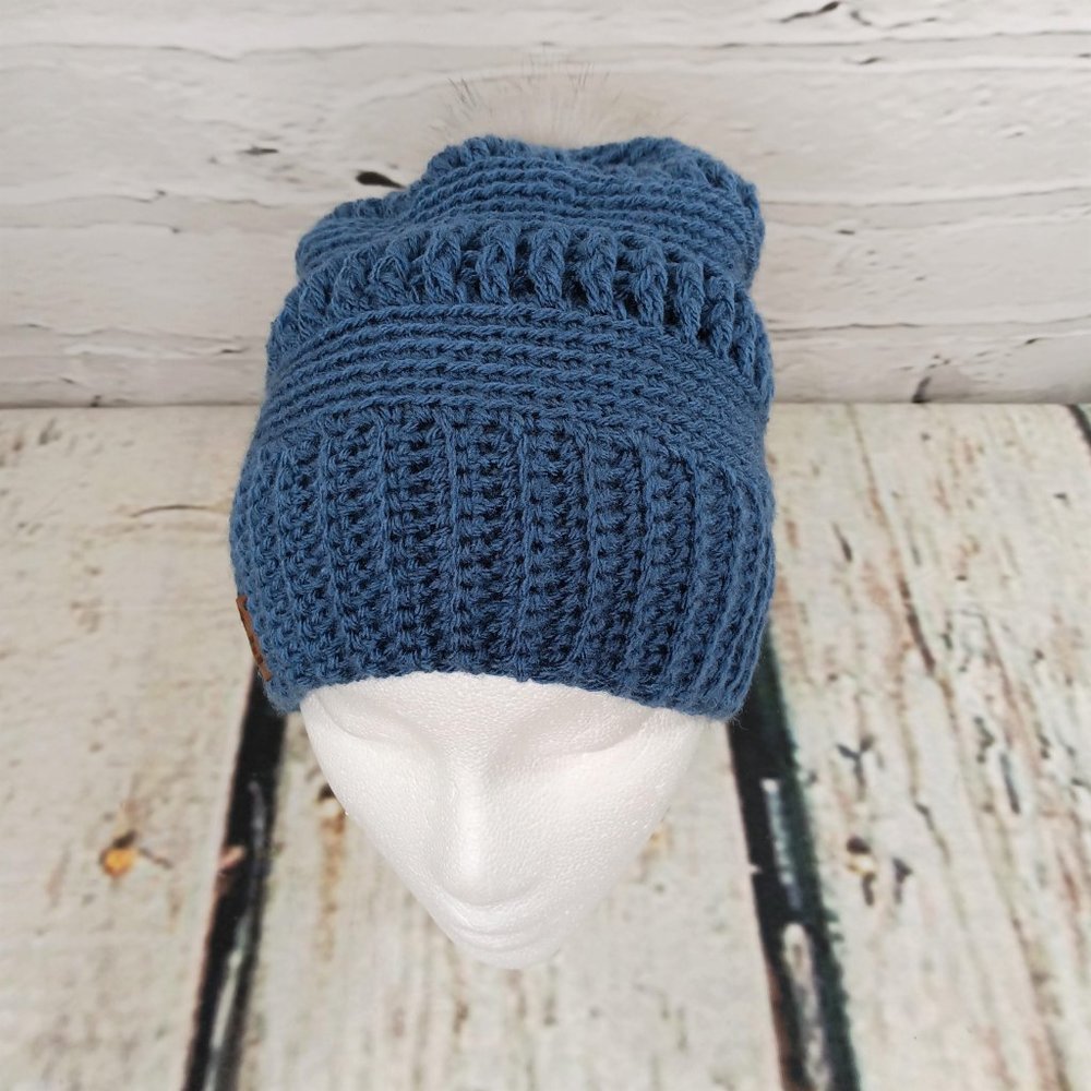 Duncan Street Designs Adelaide Hand Crocheted Slouchy Hat with Pom Pom - Picture 5 of 7